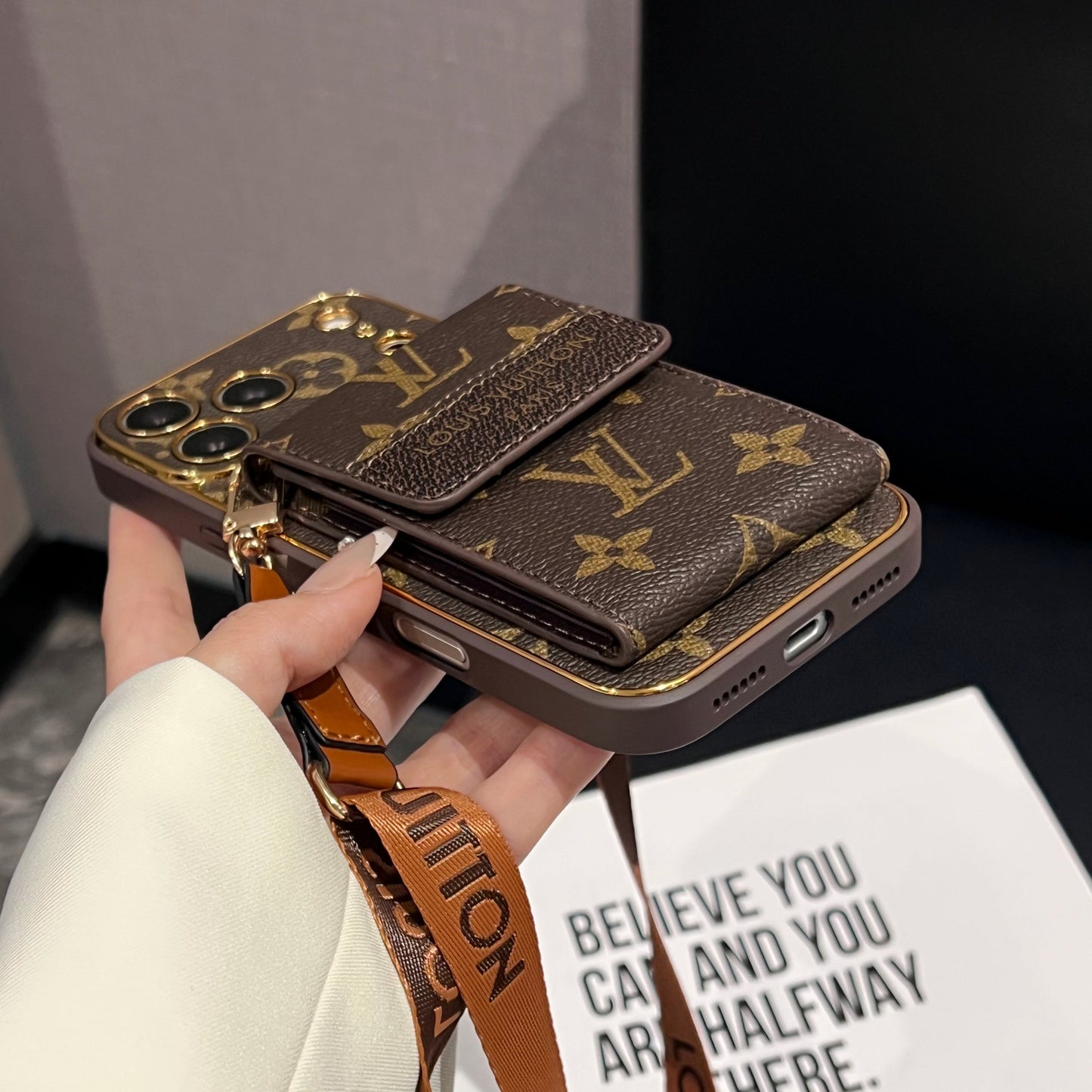 Ny klassisk luksus kortholder telefon etui 09