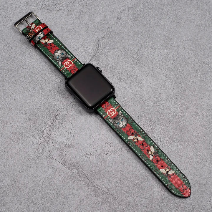 Læder Monogram Apple Watch Remme