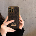 Klassische iPhone-Hülle aus Leder mit Kartenetui
