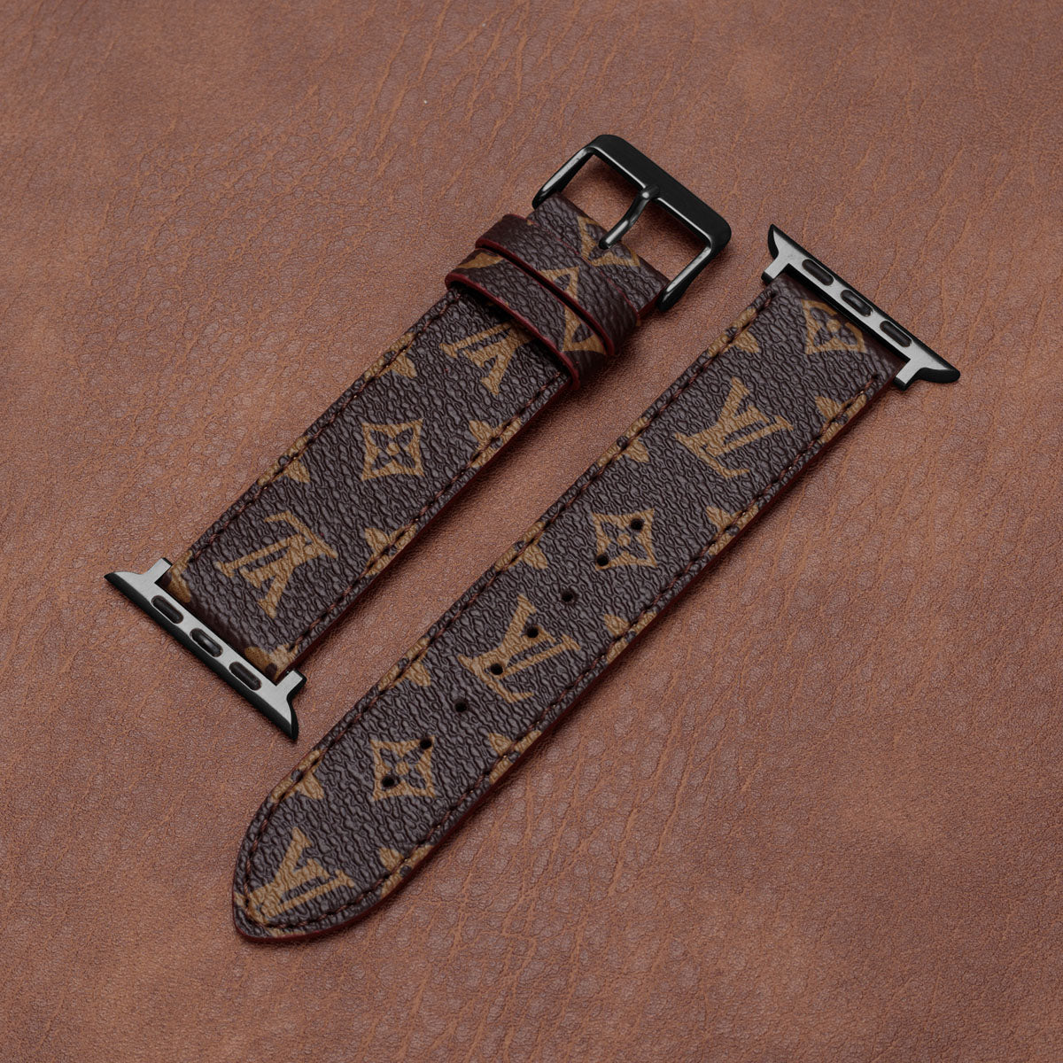 Læder Monogram Apple Watch Remme