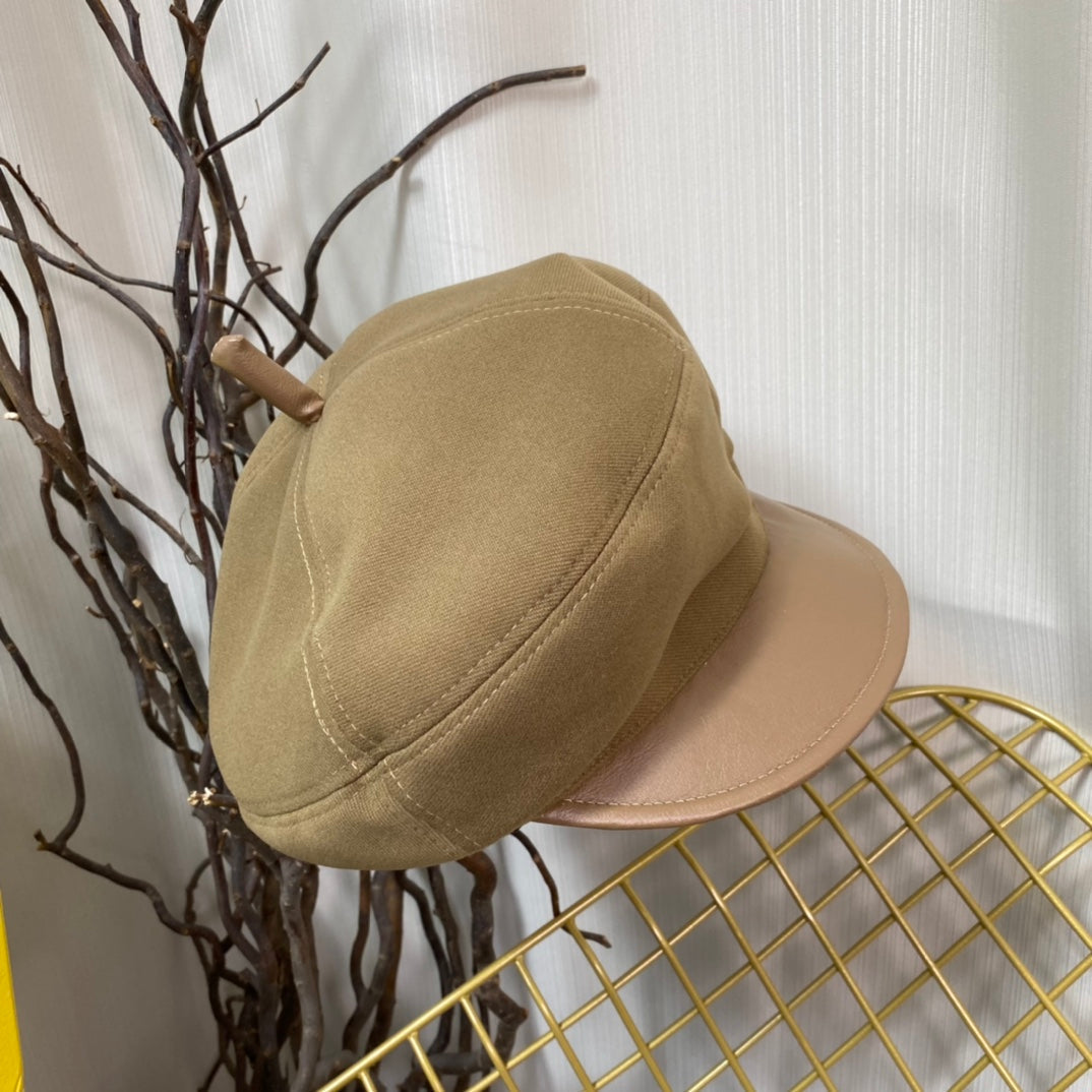 Klassisk GG Metal Logo Octagonal Flat Cap | Luksus designer kashmirhat
