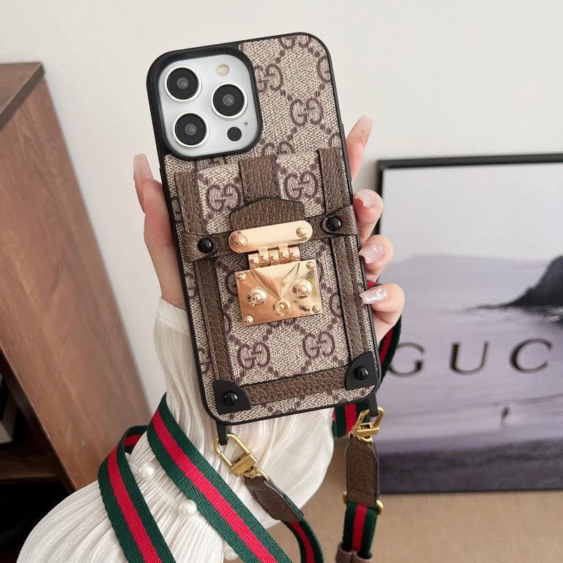 حقيبة بطاقات مميزة بسلسلة كلاسيكية لهاتف iPhone