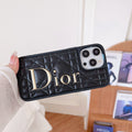 Fashion Gold Logo Læder iPhone etui