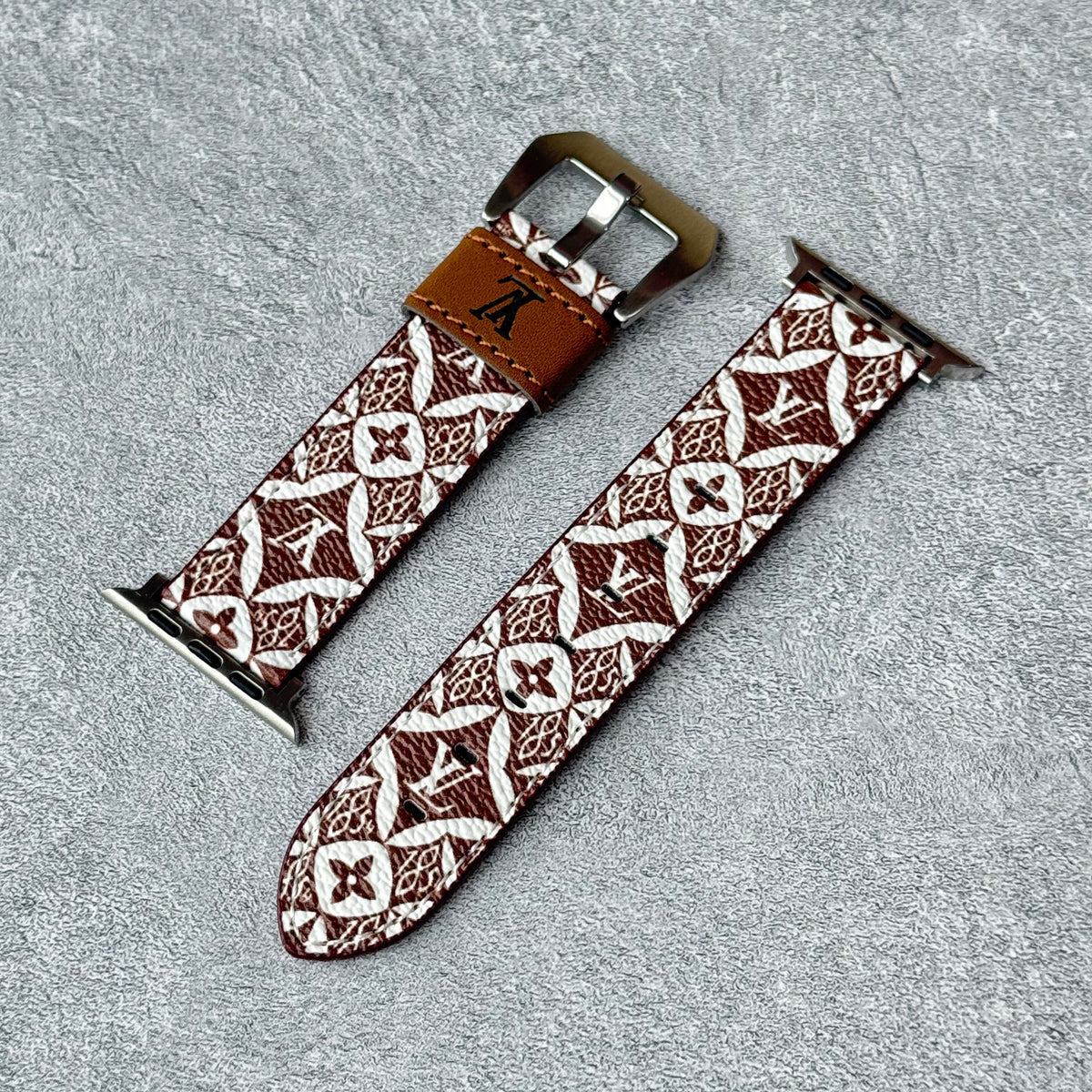 Læder Monogram Apple Watch Remme