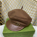 Klassisk GG Metal Logo Octagonal Flat Cap | Luksus designer kashmirhat