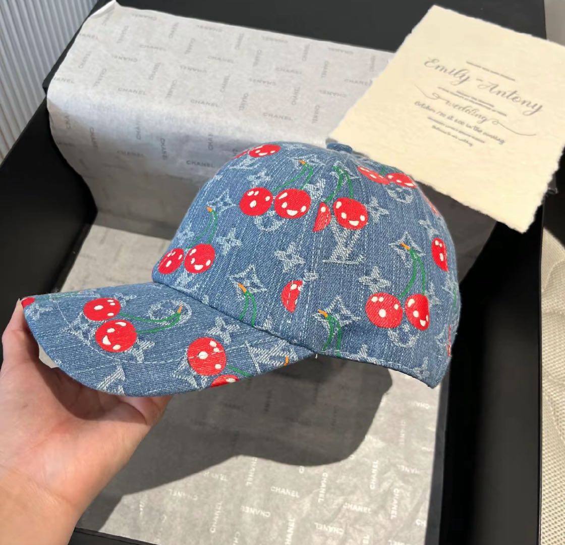 Sød kirsebærmønsterhat, et must-have for fashionistas
