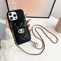 حافظة iPhone مبطنة حول الجسم مع حزام سلسلة & وجيب للبطاقات