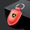Lamborghini Crest Emblem aitoa nahkaa oleva avaimenperä