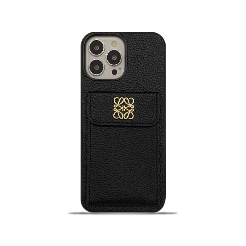Πολυτελής θήκη για iPhone με θήκη κάρτας Μαύρη-QBK240603