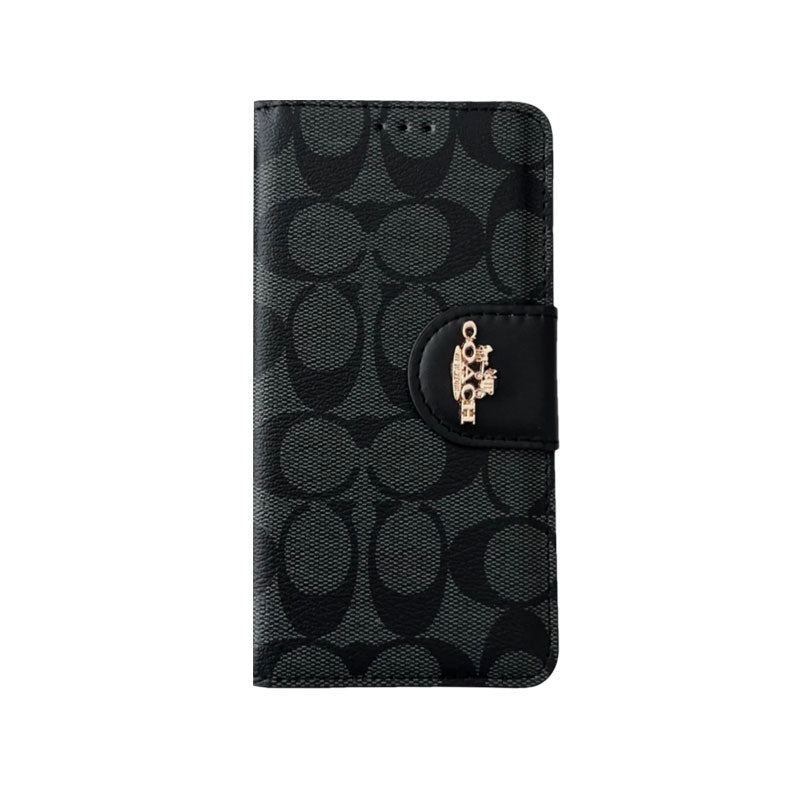 Cás iPhone Classic Cás Smeach Leathar le Sealbhóir Cárta Dubh
