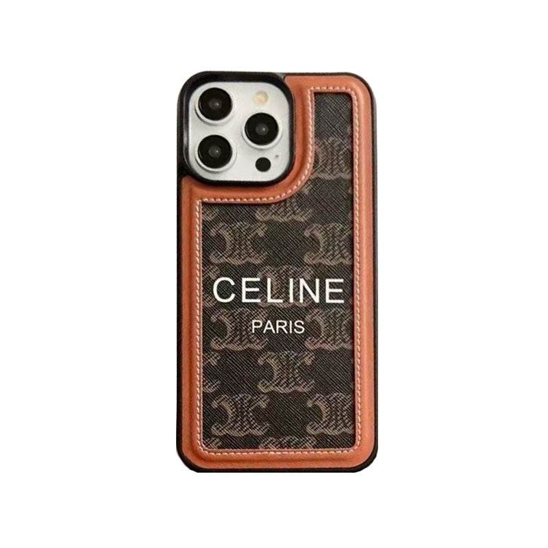 Schwarze Celine iPhone-Hülle mit Riemen-SZ231124