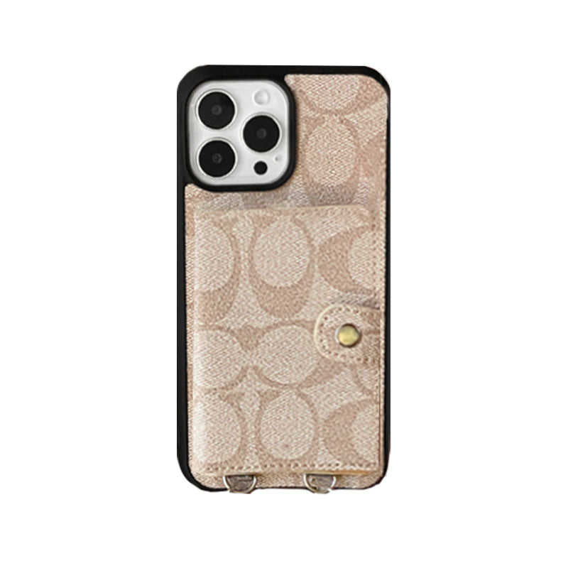 Classic iPhone Case With Wallet And Strap White -SZK240402