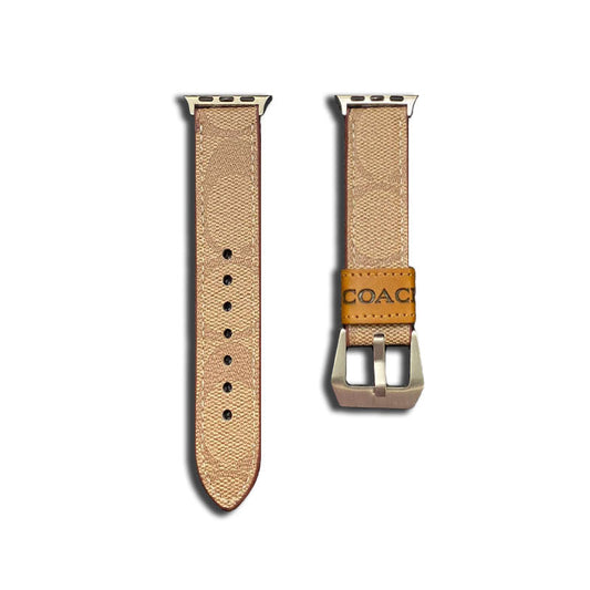 Læder Coach Apple Watch Band lysebrun-YHK244221710