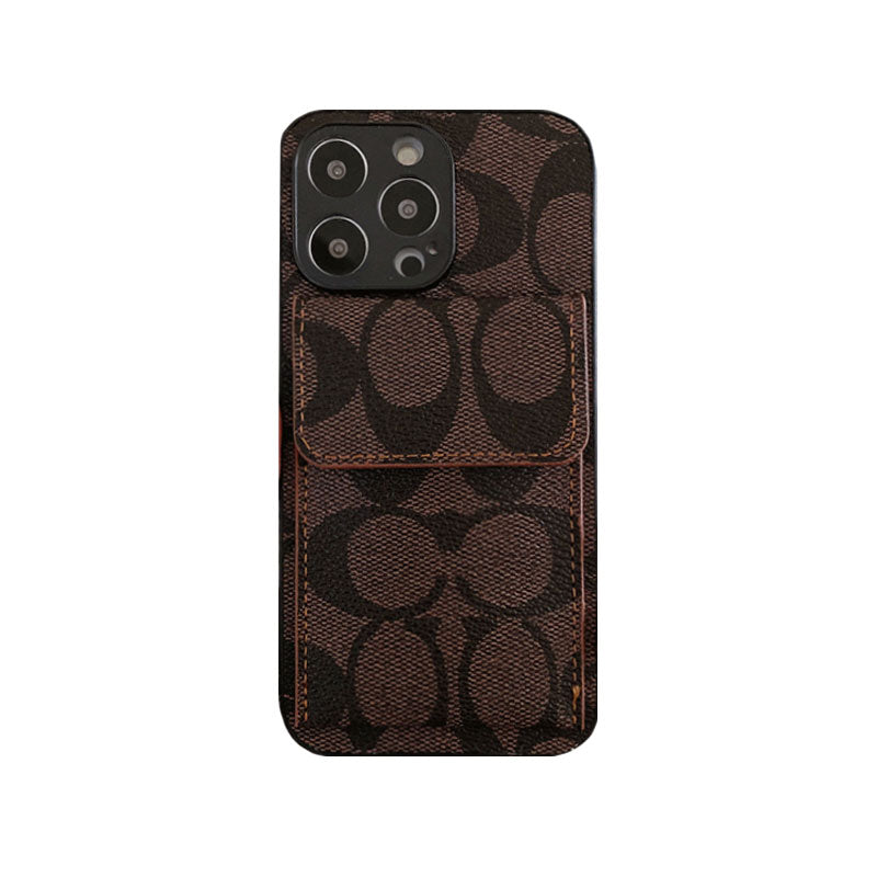Classic iPhone Case With Wallet Dark Brown-HP240513