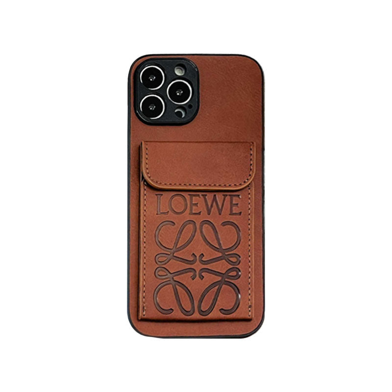 Luxury iPhone Case With Card Holder Black-LZP241448