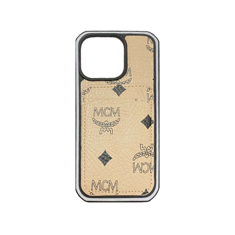 Étui pour iPhone MCM avec porte-cartes Jaune-MCK240603