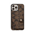 Classic iPhone Case With Wallet And Strap Brown -SZK240402