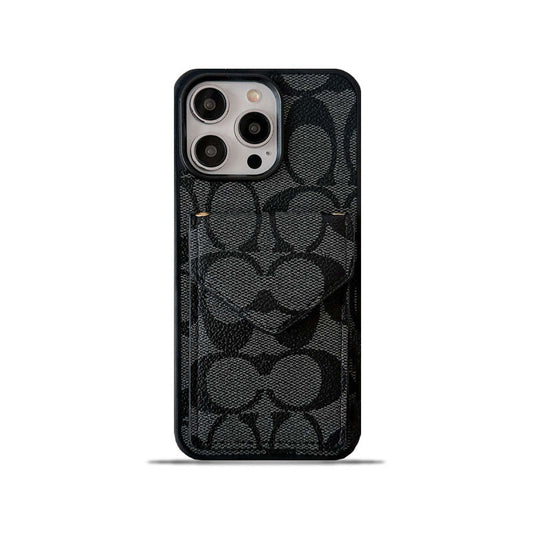 Klassisk iPhone-etui med kortholder og strop Lys sort -SJ240513