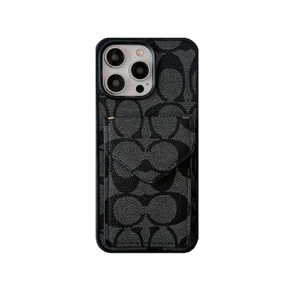 Classic iPhone Case With Card Holder And Strap Light Brown -SJ240513