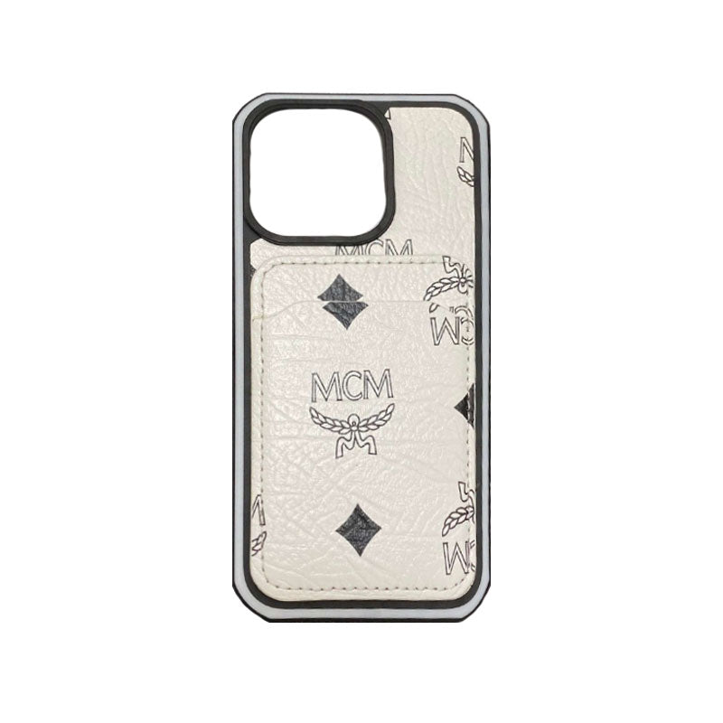 Étui pour iPhone MCM avec porte-cartes Jaune-MCK240603