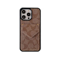 Classic iPhone Case With Card Holder And Strap Light Brown -SJ240513