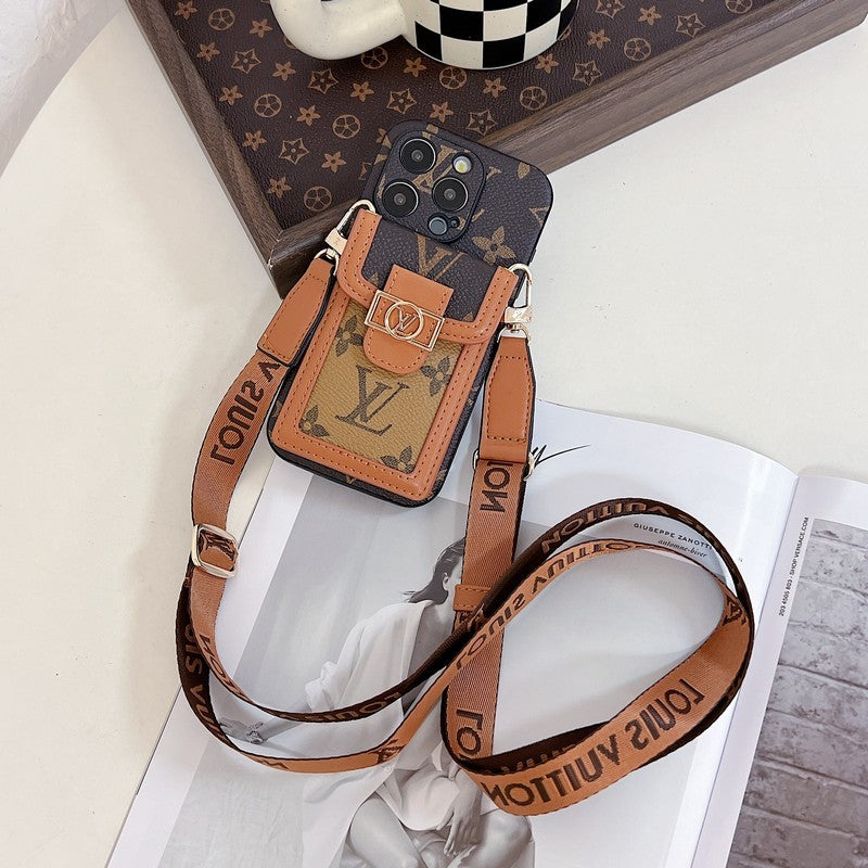 Lúxus kortahaldari Crossbody iPhone hulstur
