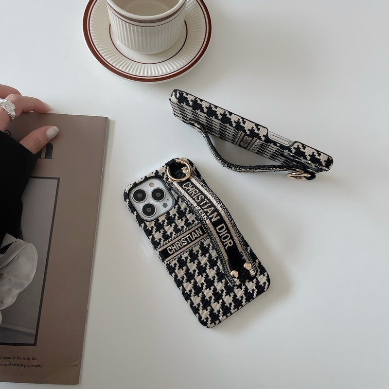 Μόδα θήκη για iPhone Houndstooth Wristband