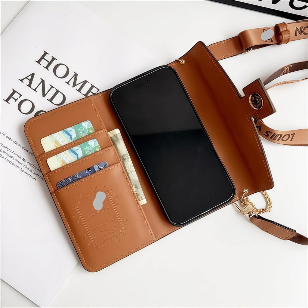 Leather Crossbody Bag-Inspired iPhone Case with Card Holder