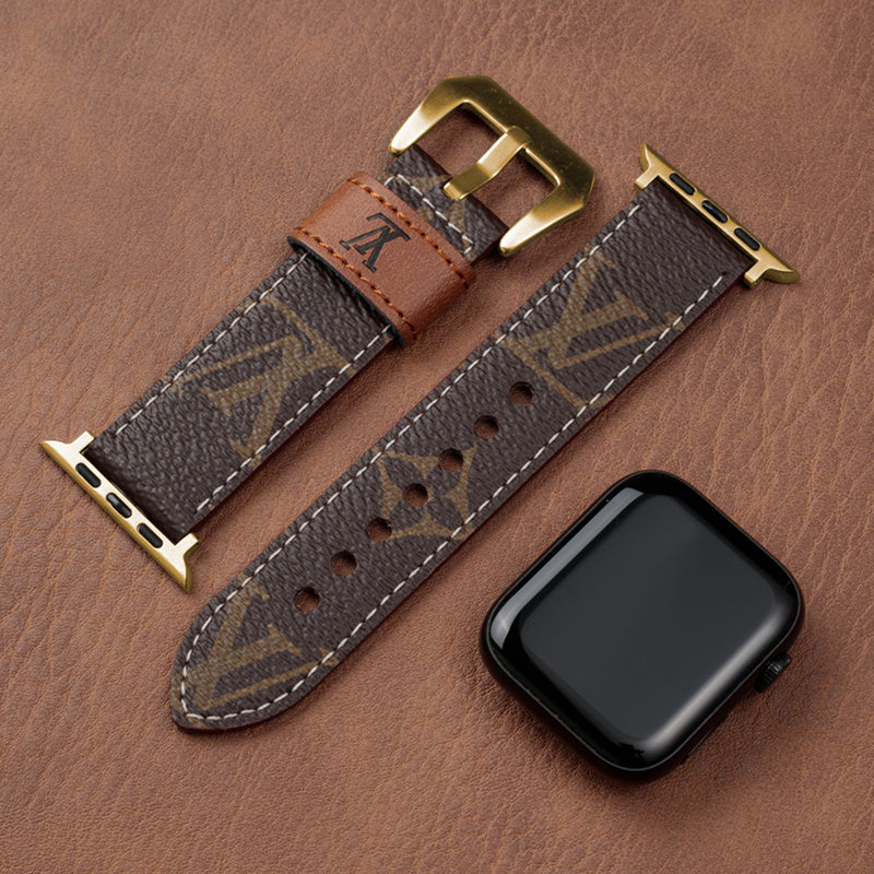 Læder Monogram Apple Watch Remme
