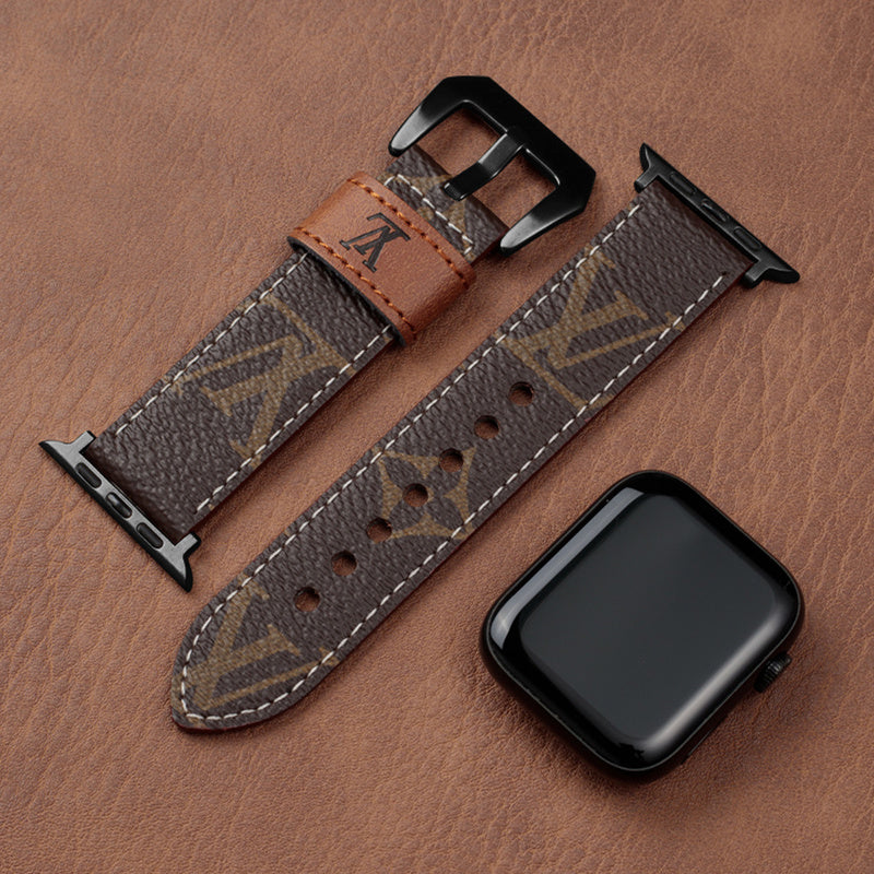 Læder Monogram Apple Watch Remme