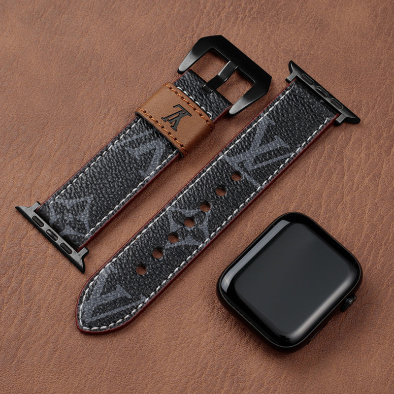 Læder Monogram Apple Watch Remme