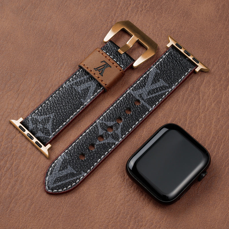 Læder Monogram Apple Watch Remme