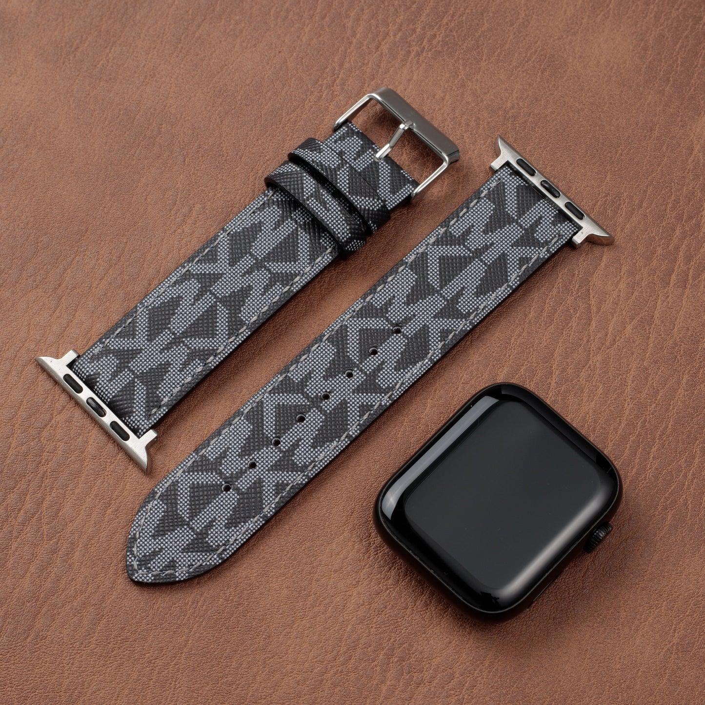 Læder Monogram Apple Watch Remme
