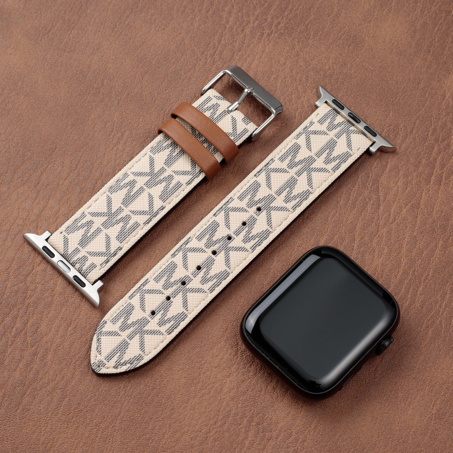 Læder Monogram Apple Watch Remme