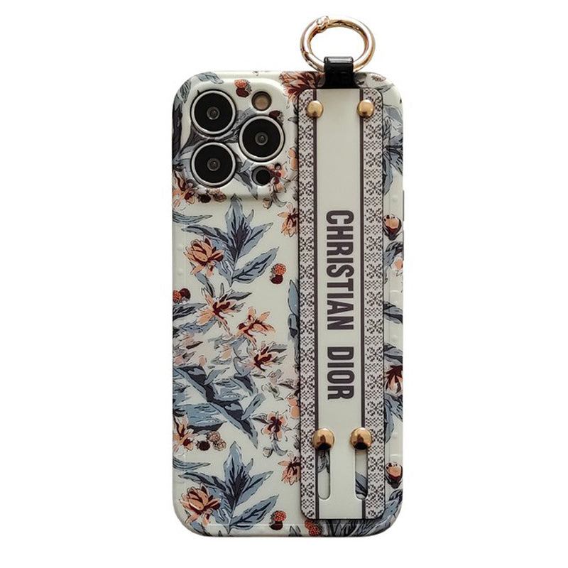 Tíska fjólublátt & Hvítt úlnliðsband iPhone hulstur