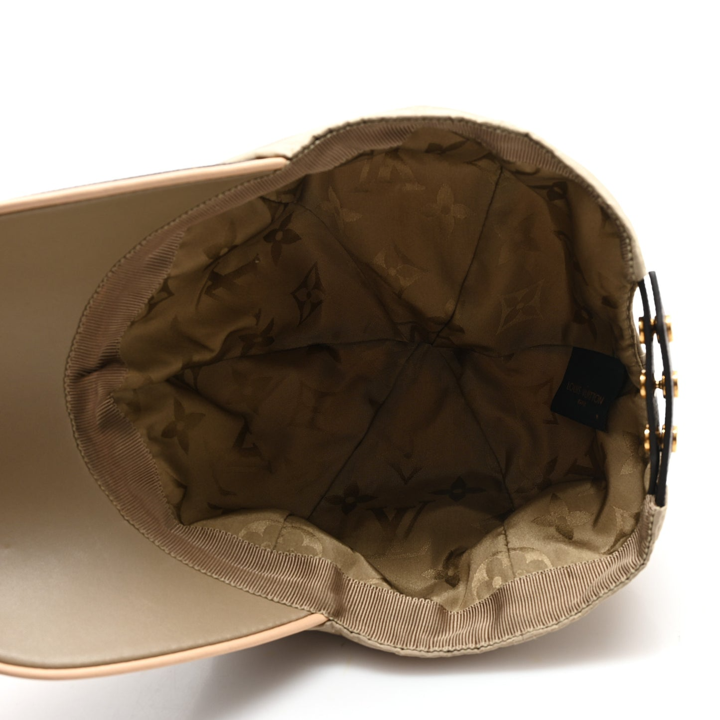 Beige baseballpet met contrasterende rand