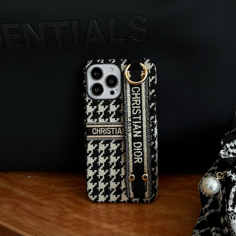 Μόδα θήκη για iPhone Houndstooth Wristband
