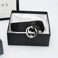 GG Reversible Leather Belt with Silver Buckle
