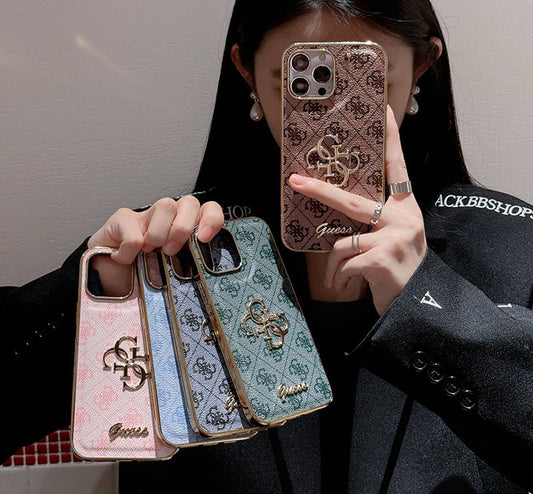 Gue Gold Logo Læder iPhone etui