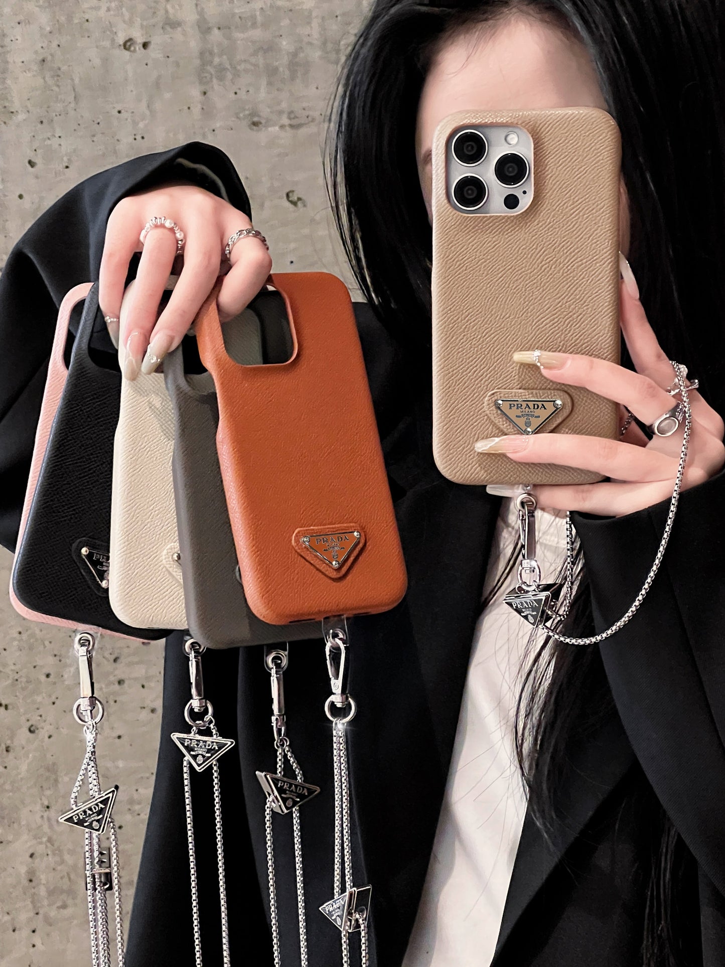 Lúxus leður Crossbody iPhone hulstur