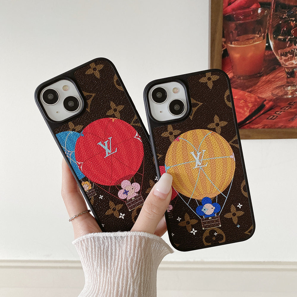 Ballon de luxe & Coque iPhone en cuir cœur