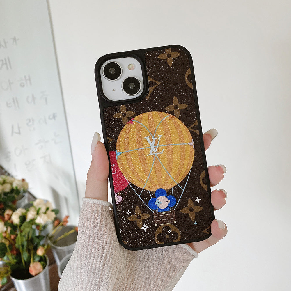 Luxury Balloon & Heart Leather iPhone Case