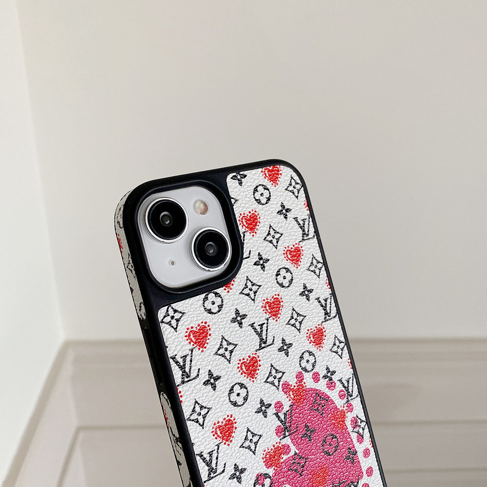 Ballon de luxe & Coque iPhone en cuir cœur