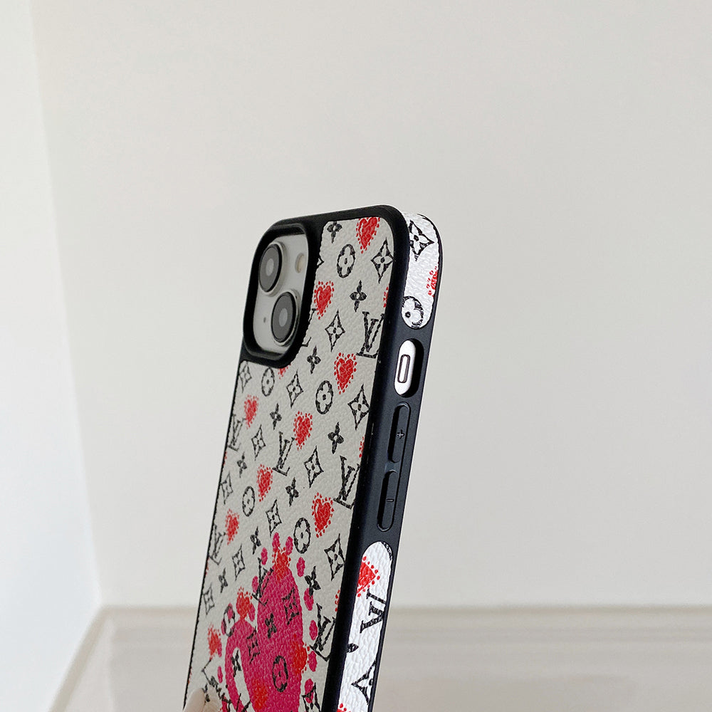 Ballon de luxe & Coque iPhone en cuir cœur