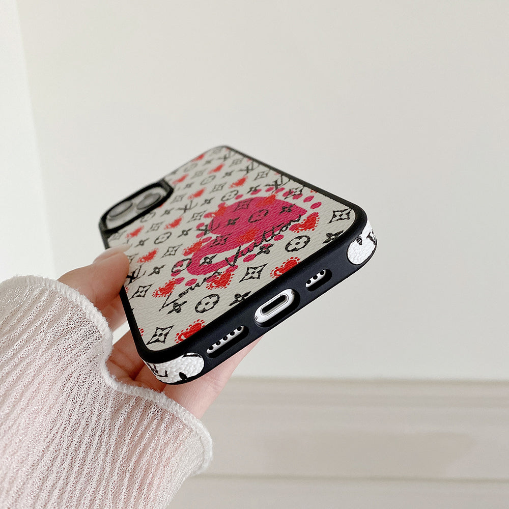 Luxury Balloon & Heart Leather iPhone Case