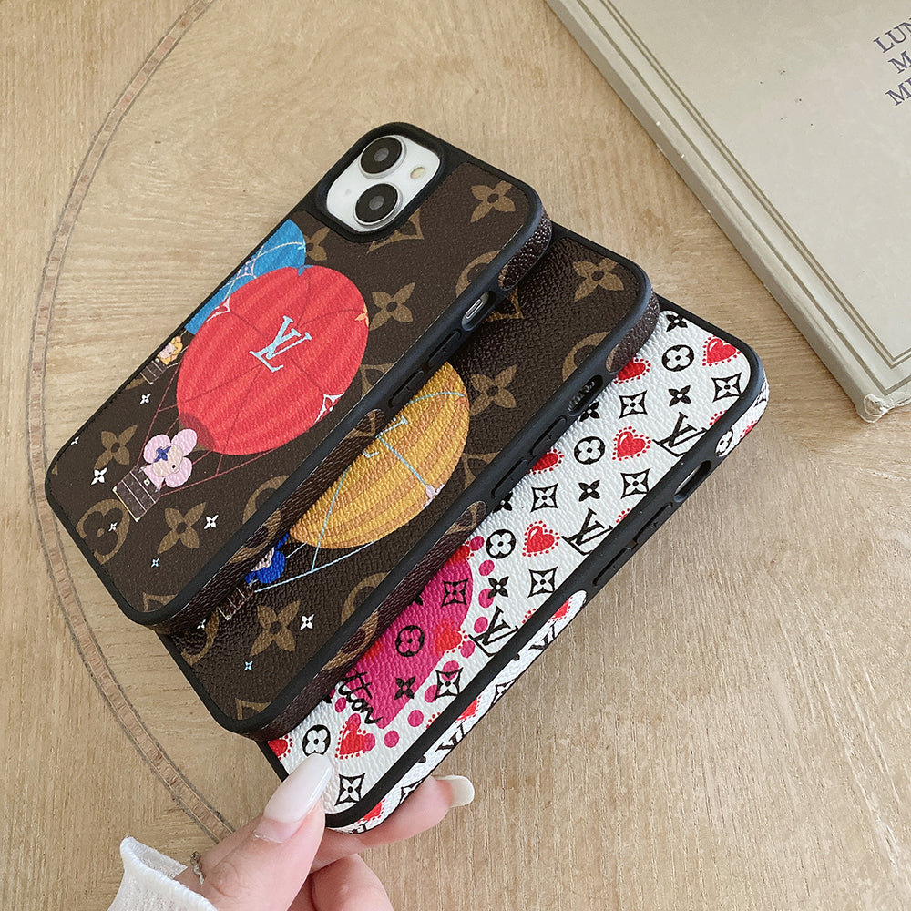 Ballon de luxe & Coque iPhone en cuir cœur