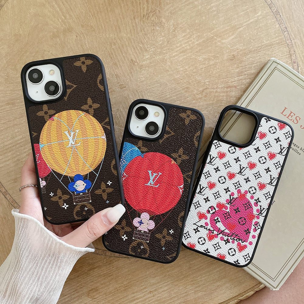 Luxury Balloon & Heart Leather iPhone Case
