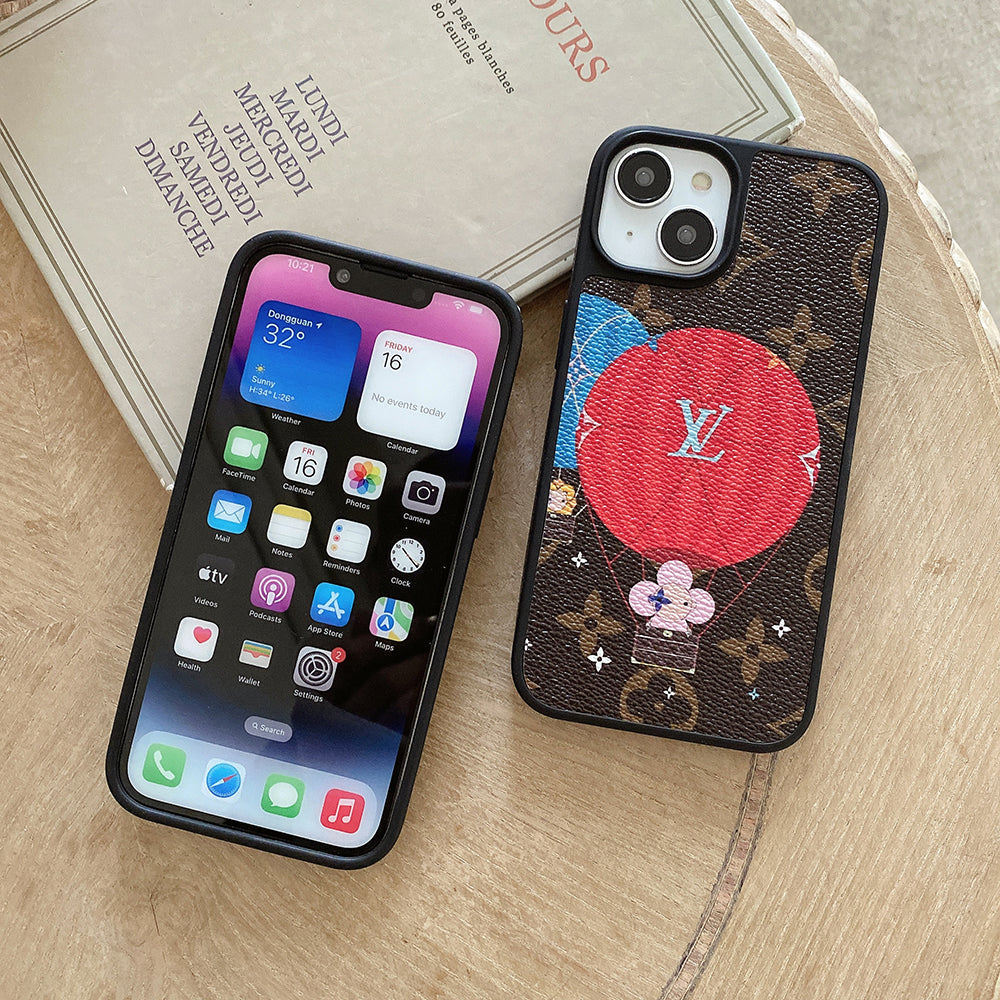 Luxury Balloon & Heart Leather iPhone Case