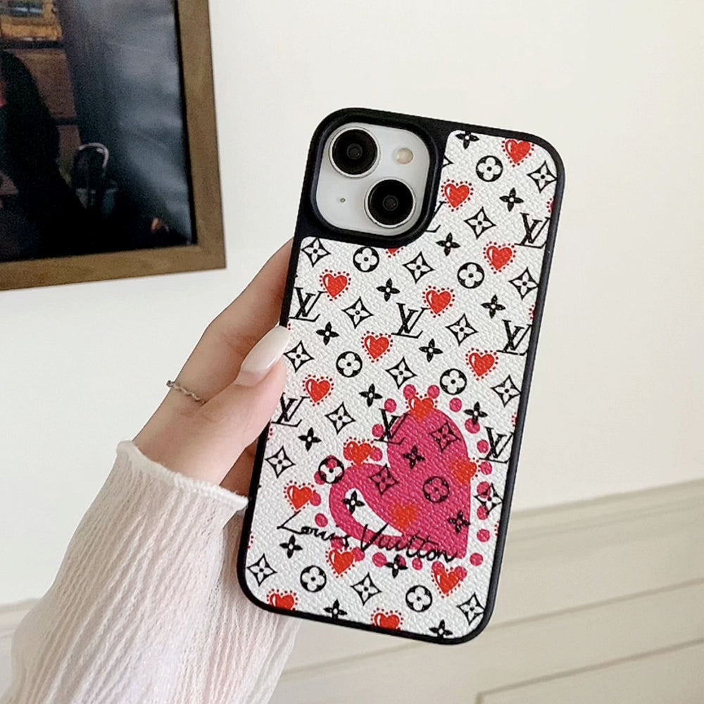 Luxury Balloon & Heart Leather iPhone Case