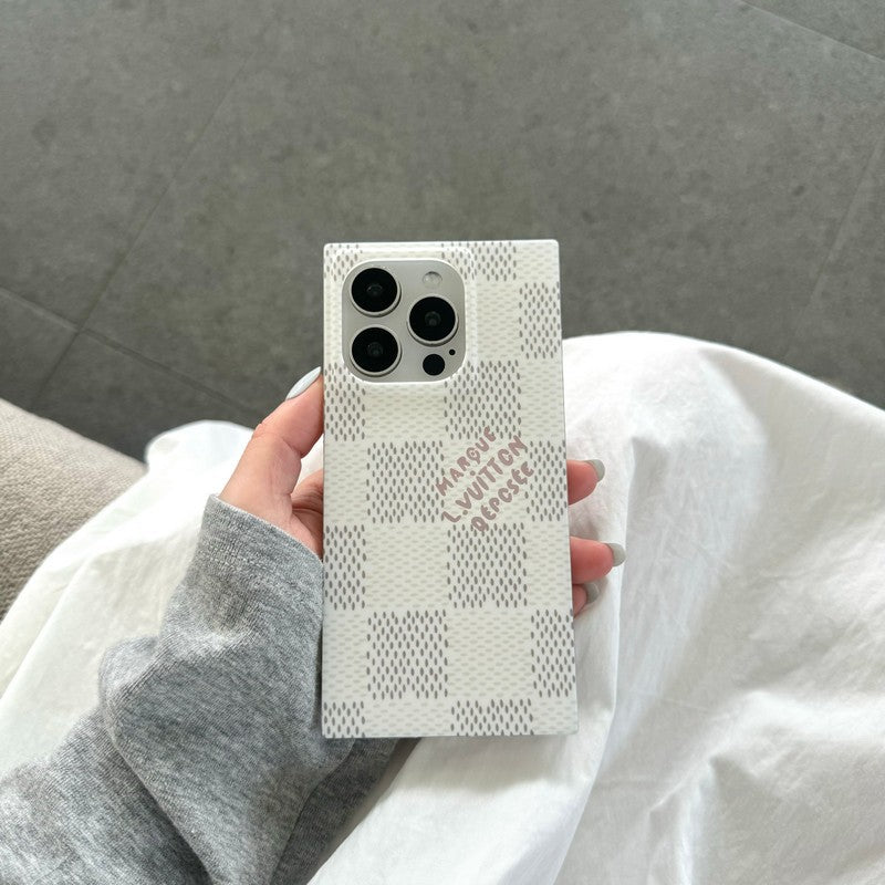 Luksus Sort<lAMP>Hvid Firkantet iPhone-etui